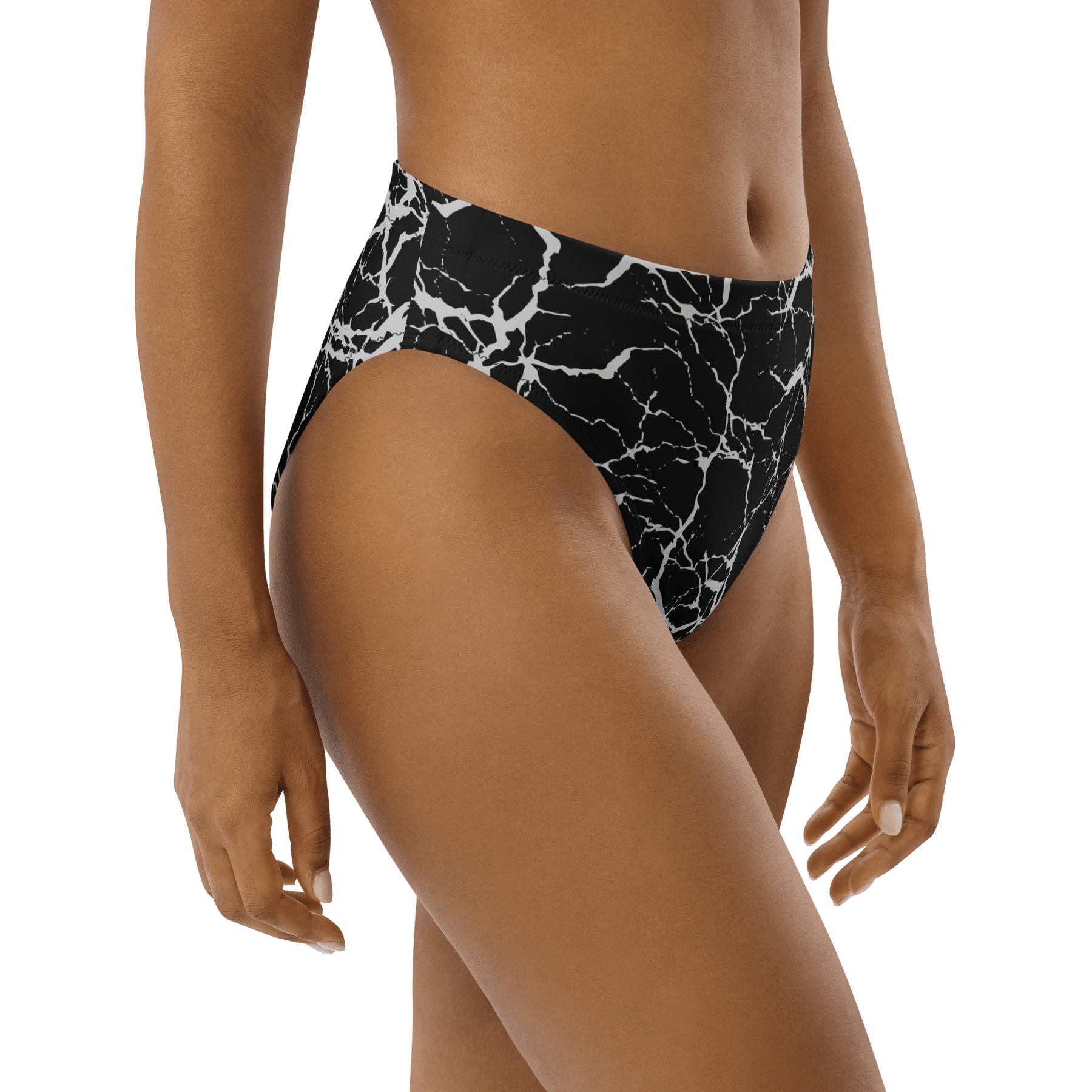 Static Veins High - Waisted Sport Bikini Bottom - Goth Cloth Co.2647551_12042