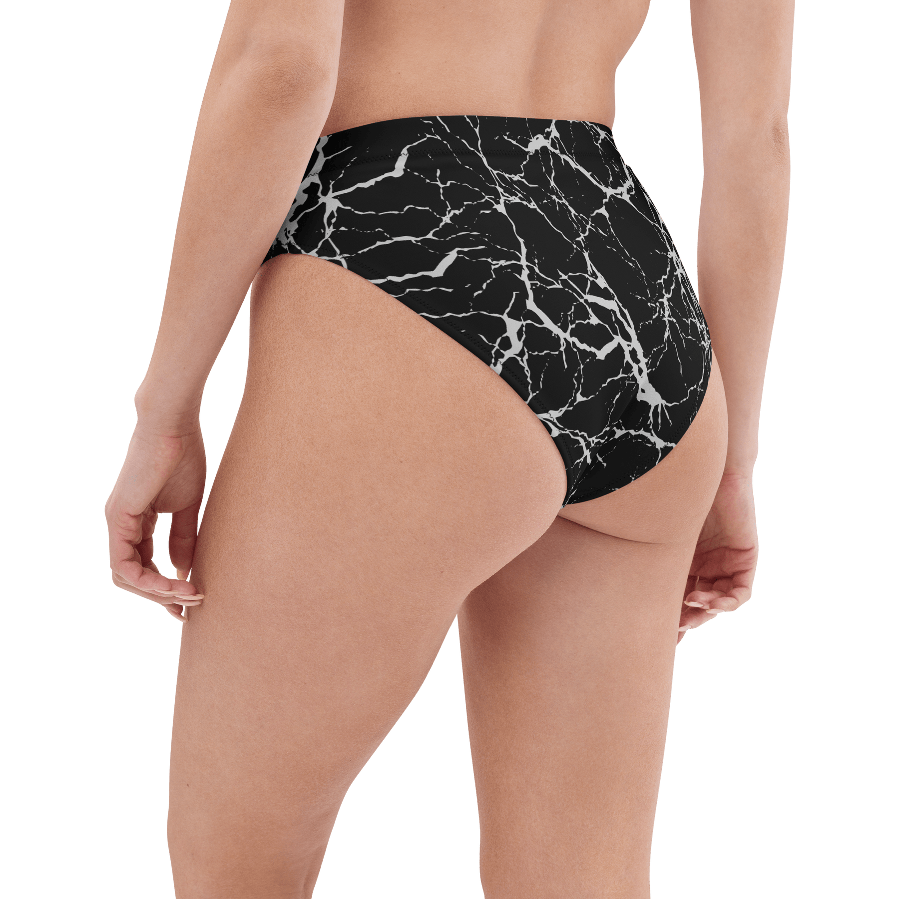 Static Veins High - Waisted Sport Bikini Bottom - Goth Cloth Co.2647551_12042
