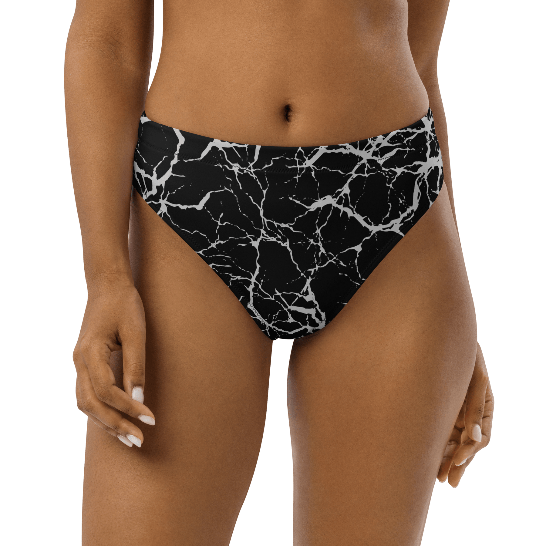 Static Veins High - Waisted Sport Bikini Bottom - Goth Cloth Co.2647551_12042