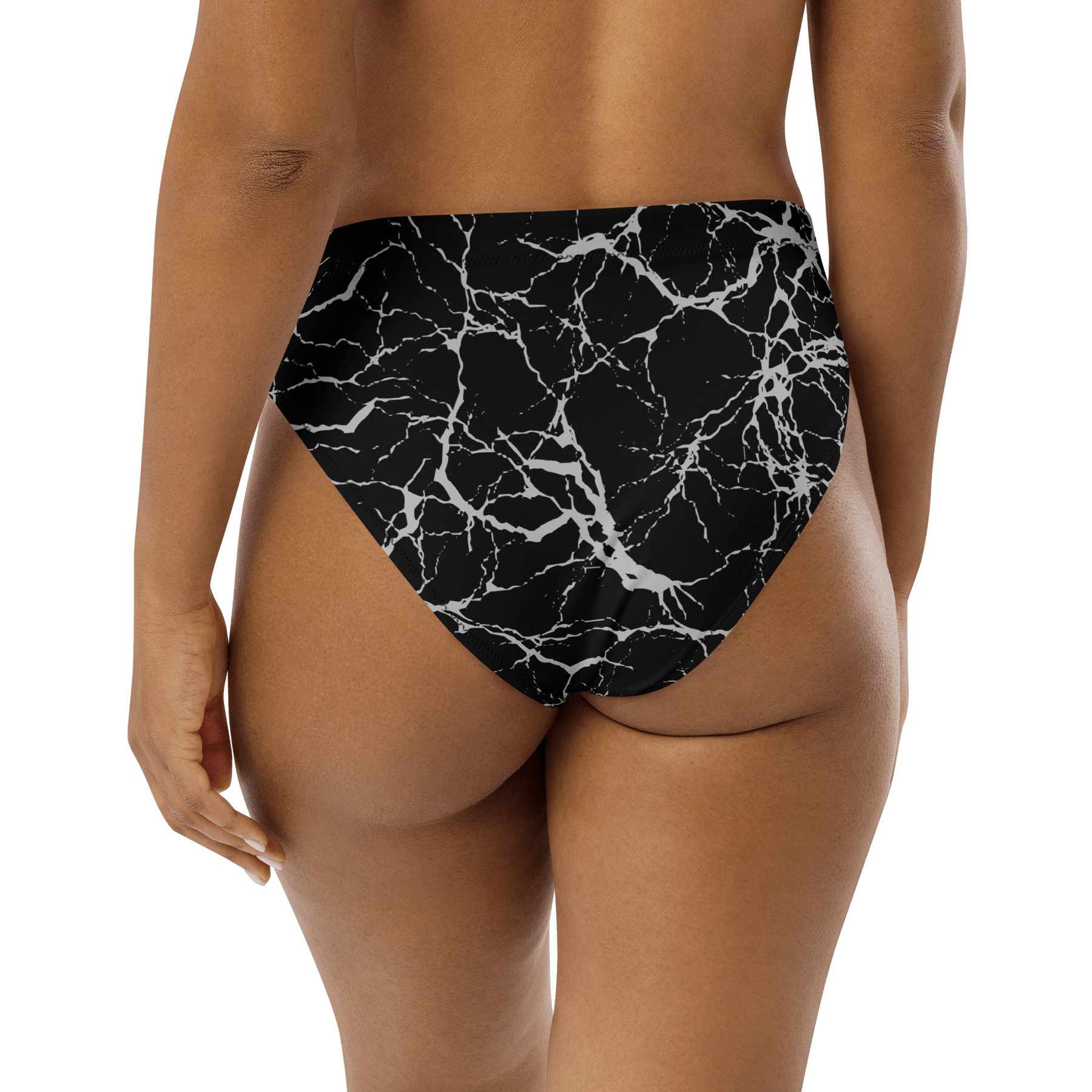 Static Veins High - Waisted Sport Bikini Bottom - Goth Cloth Co.2647551_12042