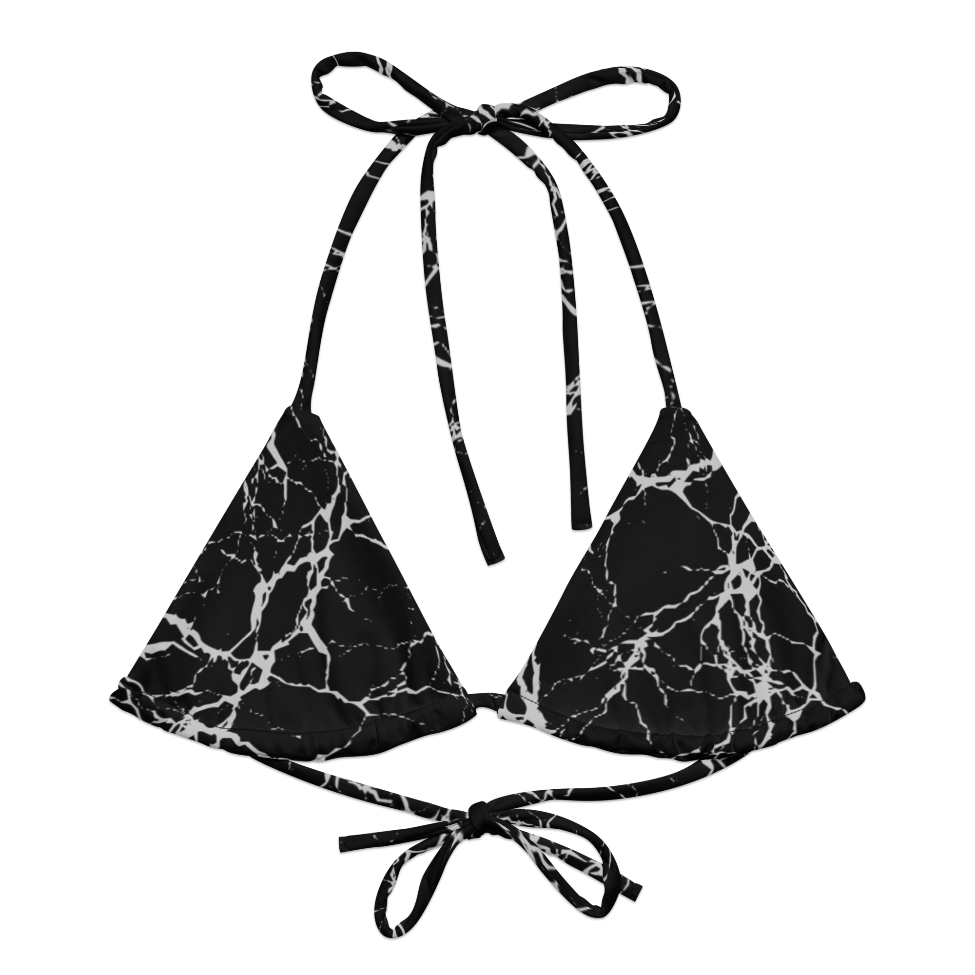 Gloth String Static Veins String Bikini Top | Goth Swimwear