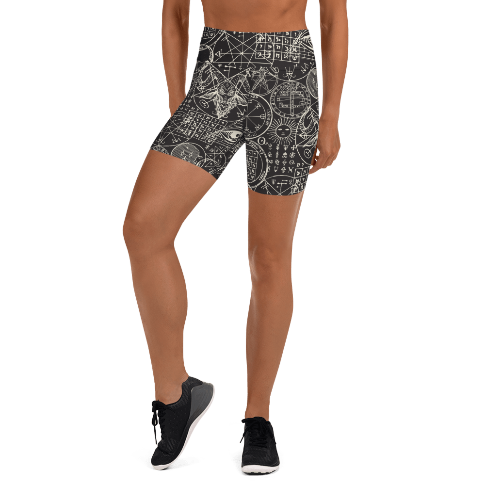 Summoning Spirits Yoga Shorts - Goth Cloth Co.3645372_9079