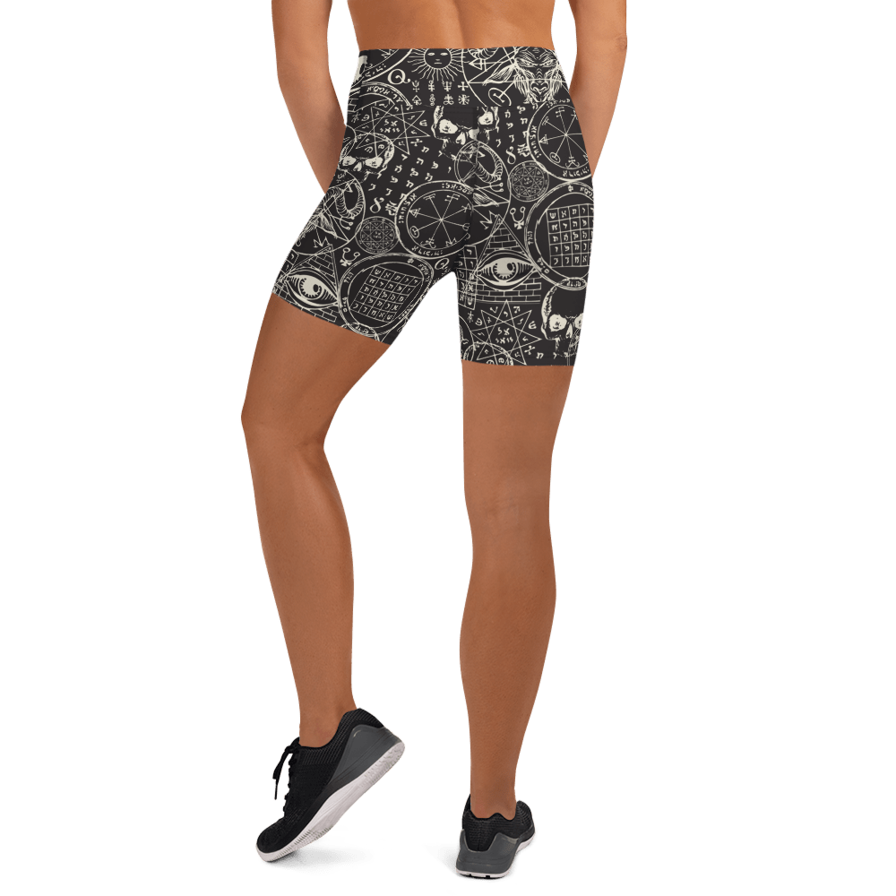 Summoning Spirits Yoga Shorts - Goth Cloth Co.3645372_9079