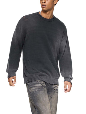 Sun Fade Distressed Crewneck Sweater - Goth Cloth Co.251210PODUU0832011