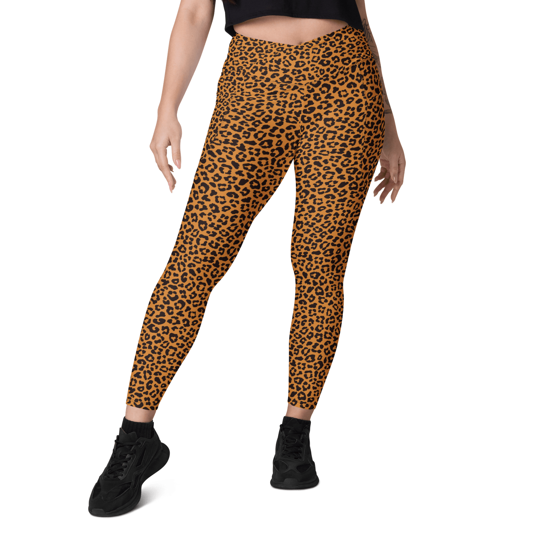 Sunset Leopard Crossover Leggings with Pockets - Goth Cloth Co.1360431_14137