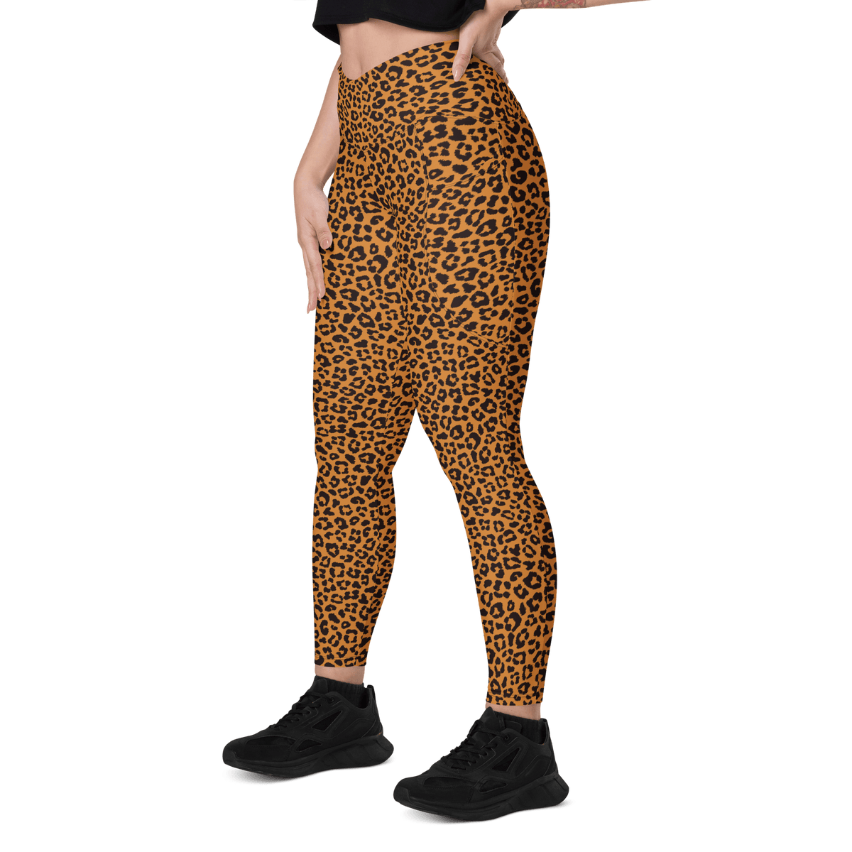 Sunset Leopard Crossover Leggings with Pockets - Goth Cloth Co.1360431_14137