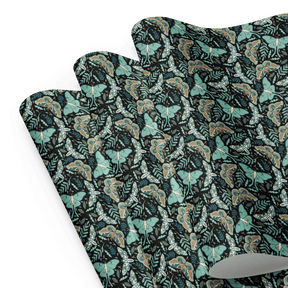 Teal Death Moth Spooky Gift Wrap (3 Sheets) - Goth Cloth Co.8207548_17373