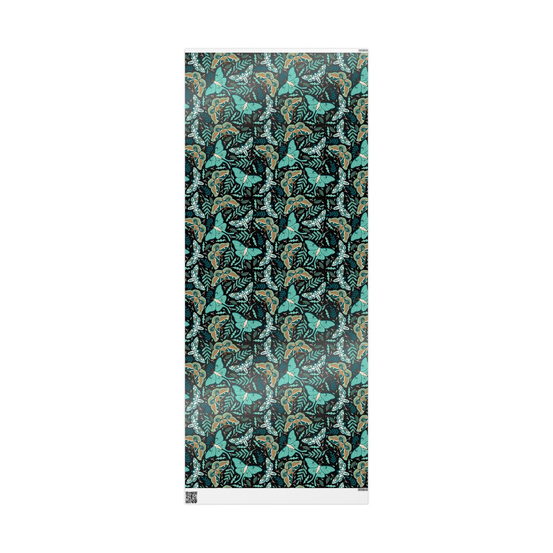 Teal Death Moth Spooky Gift Wrap - Goth Cloth Co.Home Decor13520884968664265034