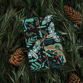 Teal Death Moth Spooky Gift Wrap - Goth Cloth Co.Home Decor14156410968326879203