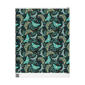 Teal Death Moth Spooky Gift Wrap - Goth Cloth Co.Home Decor14156410968326879203
