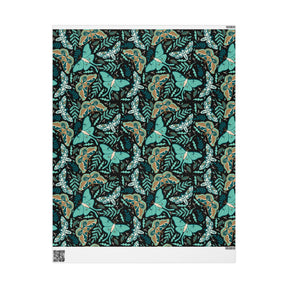 Teal Death Moth Spooky Gift Wrap - Goth Cloth Co.Home Decor32792850745531463744