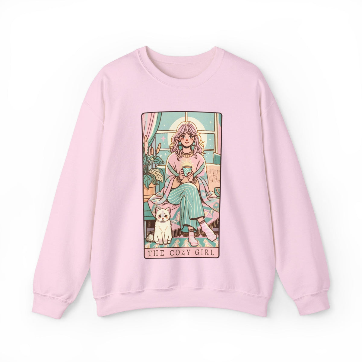 The Cozy Girl Day Tarot Card Heavy Blend™ Crewneck Sweatshirt - Goth Cloth Co.Sweatshirt32662906262352817178