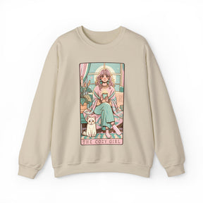 The Cozy Girl Day Tarot Card Heavy Blend™ Crewneck Sweatshirt - Goth Cloth Co.Sweatshirt59227432839357800065