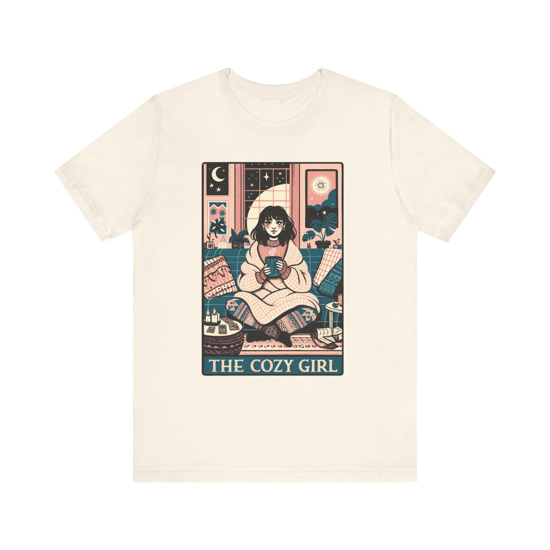 The Cozy Girl Night Tarot Card Short Sleeve Tee - Goth Cloth Co.T - Shirt13904126166884776538
