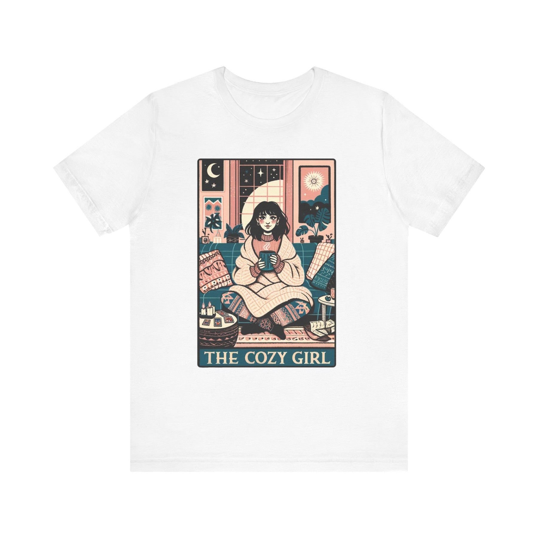 The Cozy Girl Night Tarot Card Short Sleeve Tee - Goth Cloth Co.T - Shirt94016731067624990928