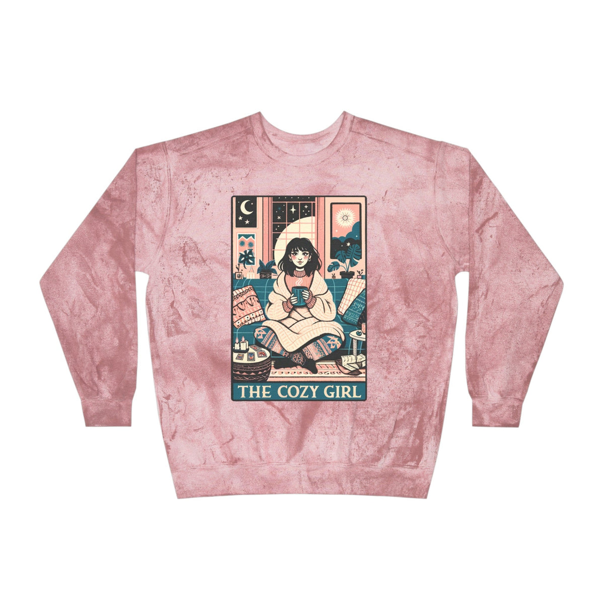 The Cozy Girl Tarot Card Color Blast Crewneck Sweatshirt - Goth Cloth Co.Sweatshirt23859594413943195868