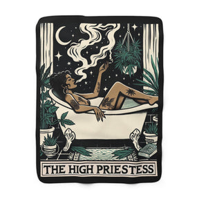 The High Priestess Goddess Sherpa Fleece Blanket - Goth Cloth Co.Home Decor27694385986077564594