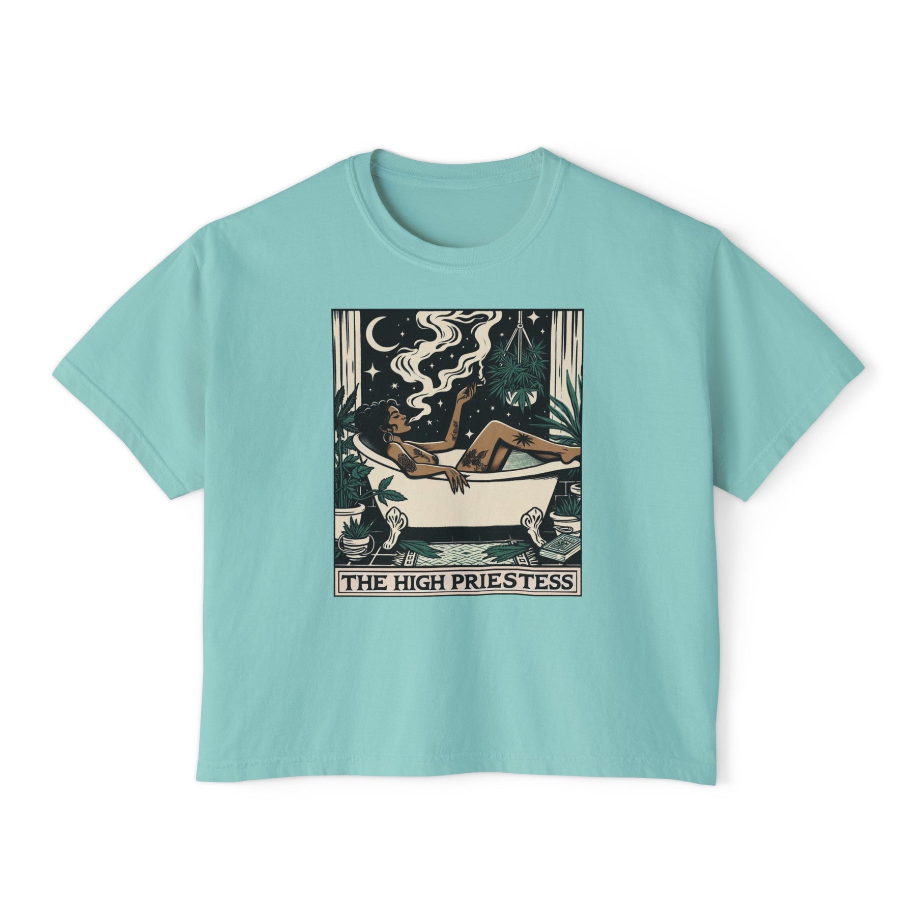 The High Priestess Goddess Women's Crop Top Boxy Tee - Goth Cloth Co.T - Shirt29486781211487732109