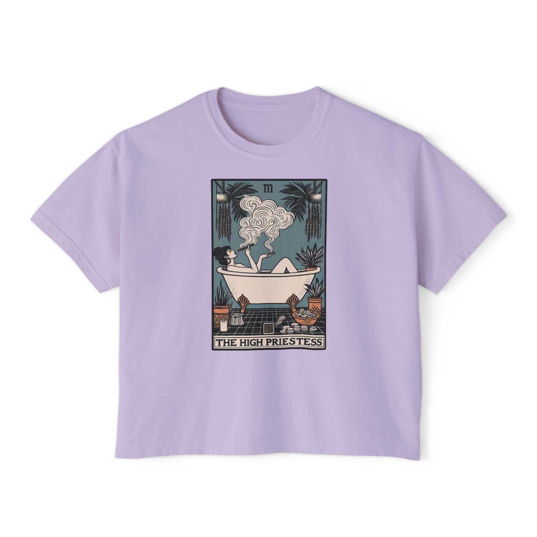 The High Priestess Women's Crop Top Boxy Tee - Goth Cloth Co.T - Shirt16201617893654548799