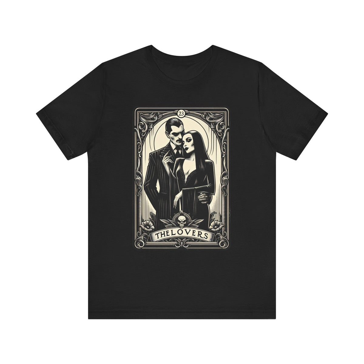 The Lovers Morticia & Gomez Tarot Card Unisex Jersey Tee - Goth Cloth Co.T - Shirt29366099804088450574