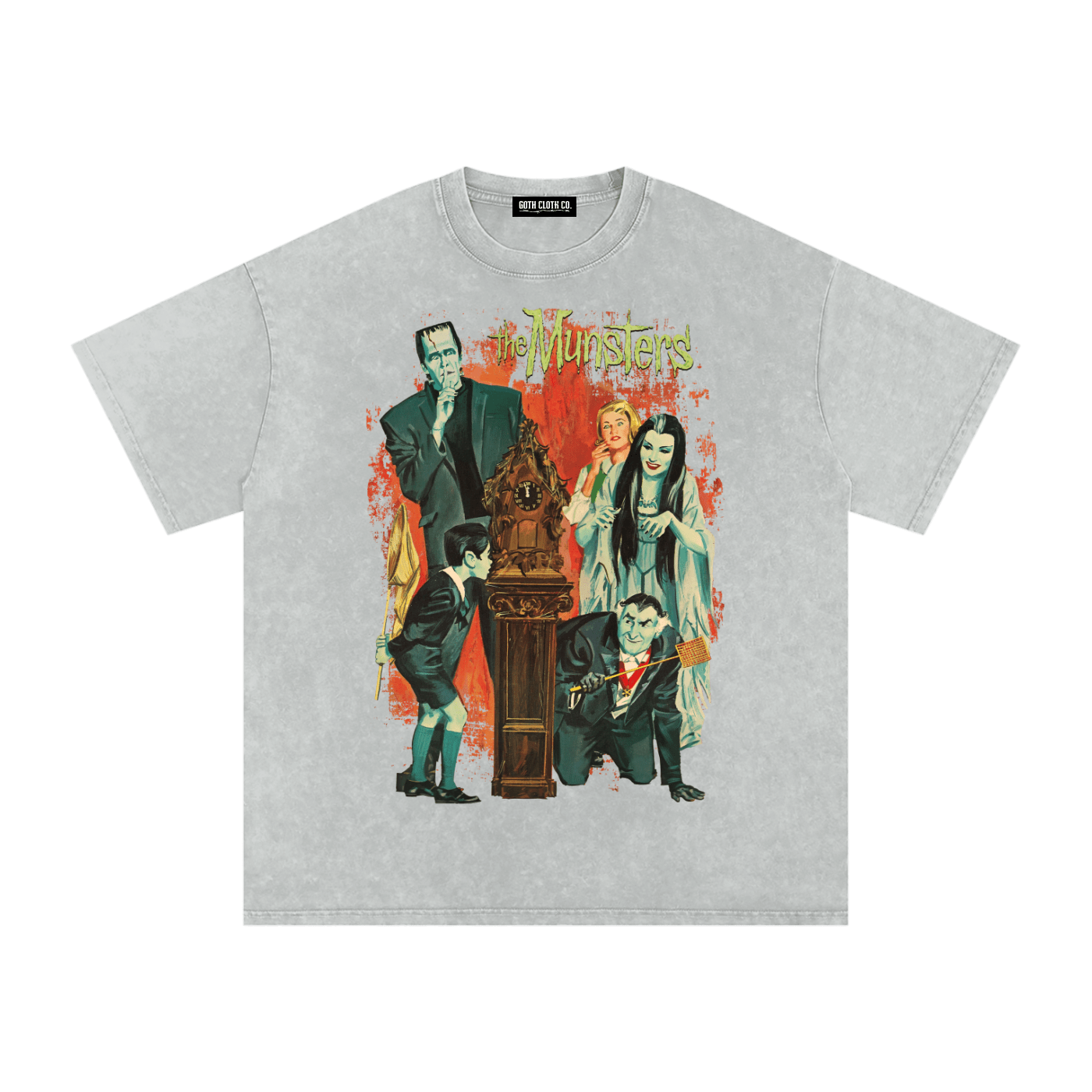The Munsters Vintage Acid Wash Oversized T-Shirt - Goth Cloth Co.gymwear260811PODPQ9367001