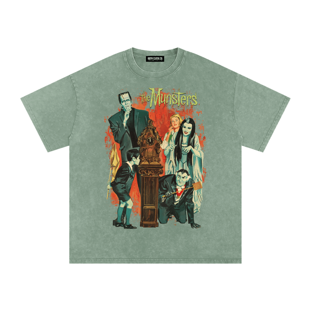 The Munsters Vintage Acid Wash Oversized T-Shirt - Goth Cloth Co.gymwear260811PODPQ9367007