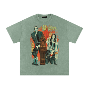 The Munsters Vintage Acid Wash Oversized T-Shirt - Goth Cloth Co.gymwear260811PODPQ9367007