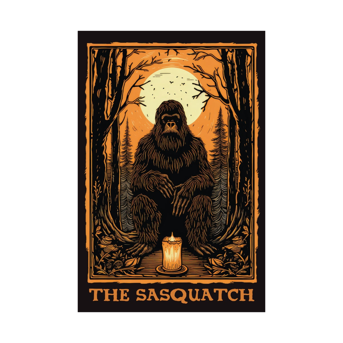 The Sasquatch Block Print Bigfoot Art Print - Goth Cloth Co.Poster17546419392835060842