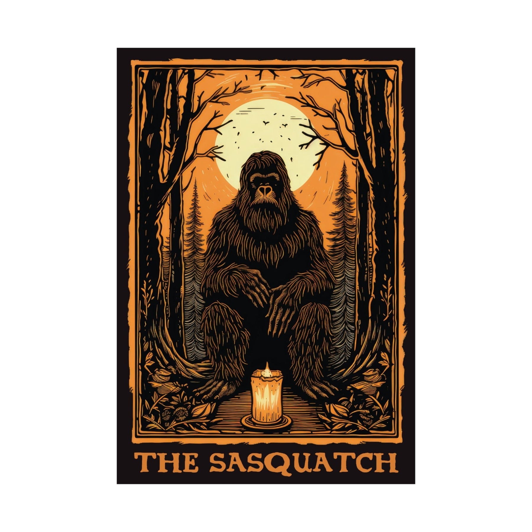 The Sasquatch Block Print Bigfoot Art Print - Goth Cloth Co.Poster19608781609345587577