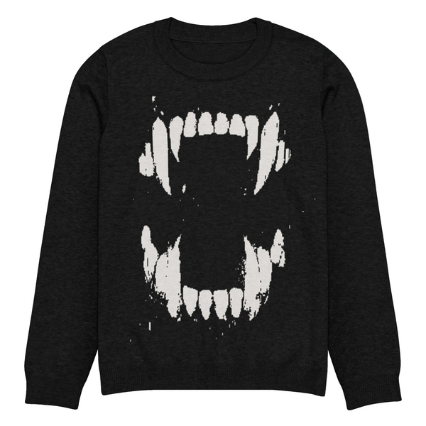 トップス scyray vampire teeth hoodie / black Vampire Teeth Knit Sweater | Gothic Grunge Pullover