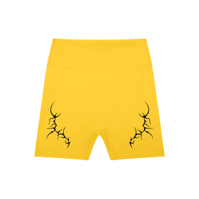 Thorned High-Waisted Scrunched Yoga Shorts