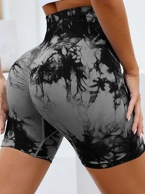 Tie - Dye High Waist Active Shorts - Goth Cloth Co.100100898145734