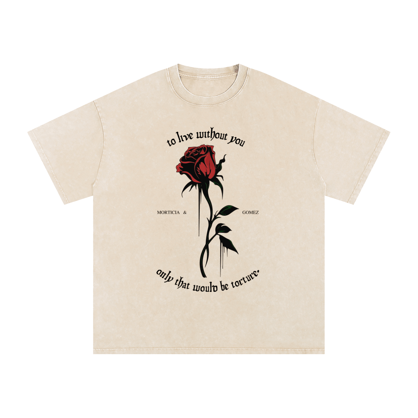 To Live Without You Acid Wash Oversized Tee - Goth Cloth Co.260806PODPQ0684001