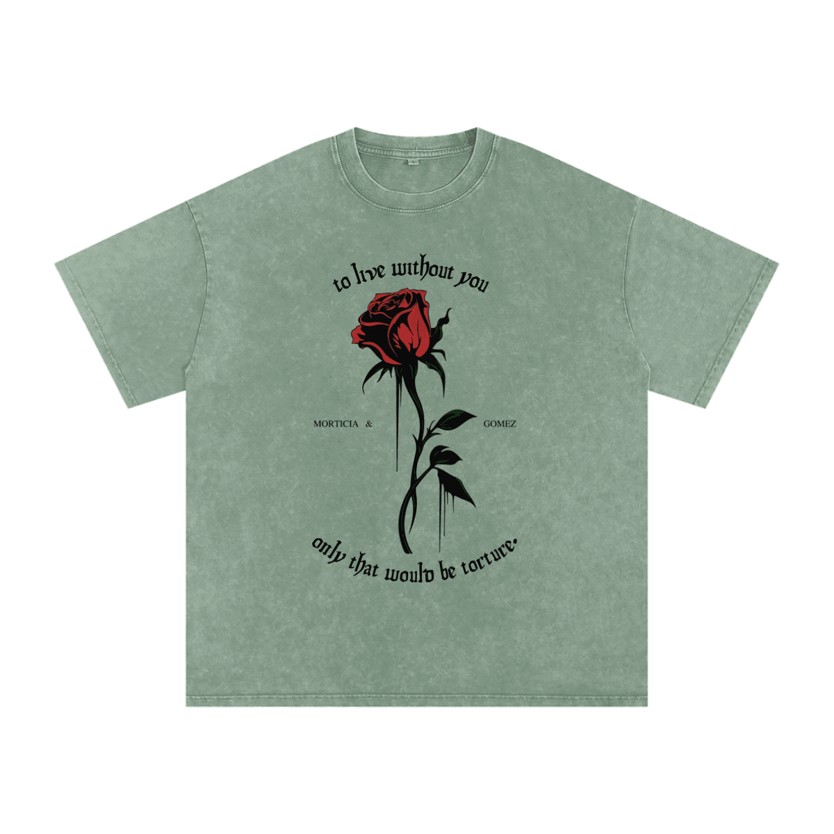 To Live Without You Acid Wash Oversized Tee - Goth Cloth Co.260806PODPQ0684007