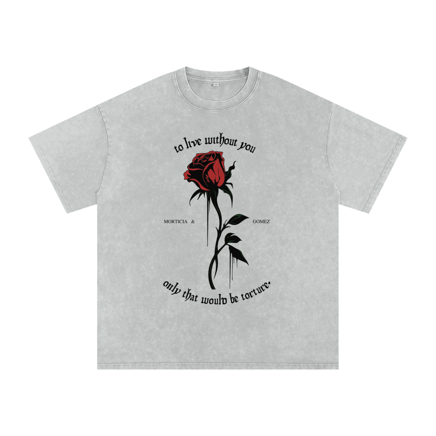 To Live Without You Acid Wash Oversized Tee - Goth Cloth Co.260806PODPQ0684013