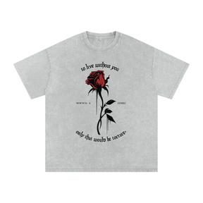 To Live Without You Acid Wash Oversized Tee - Goth Cloth Co.260806PODPQ0684013