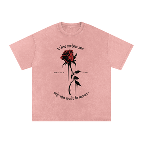 To Live Without You Acid Wash Oversized Tee - Goth Cloth Co.260806PODPQ0684019