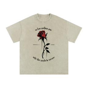 To Live Without You Acid Wash Oversized Tee - Goth Cloth Co.260806PODPQ0684025