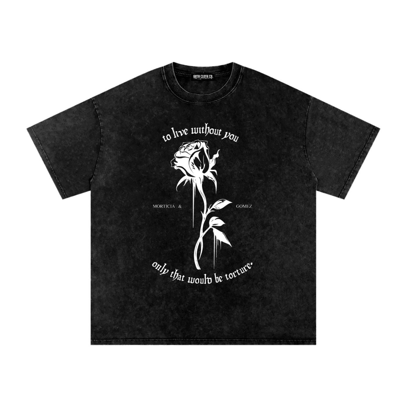 To Live Without You Acid Wash Oversized Tee - Goth Cloth Co.260806PODPQ0692001