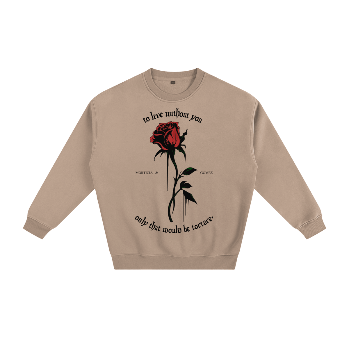To Live Without You Rose Fleeced Sweatshirt - Goth Cloth Co.251107PODRA0315026