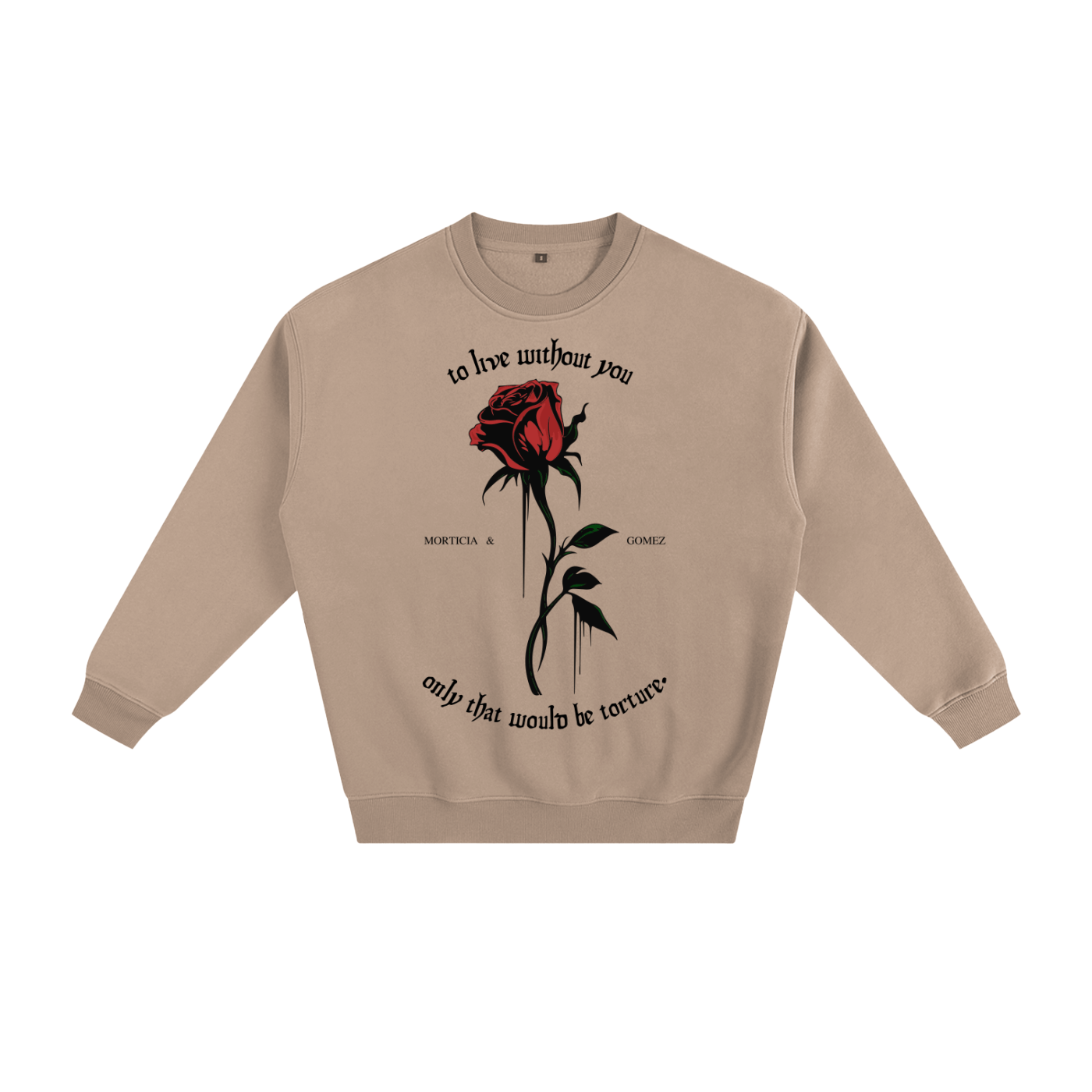 To Live Without You Rose Fleeced Sweatshirt - Goth Cloth Co.251107PODRA0315026