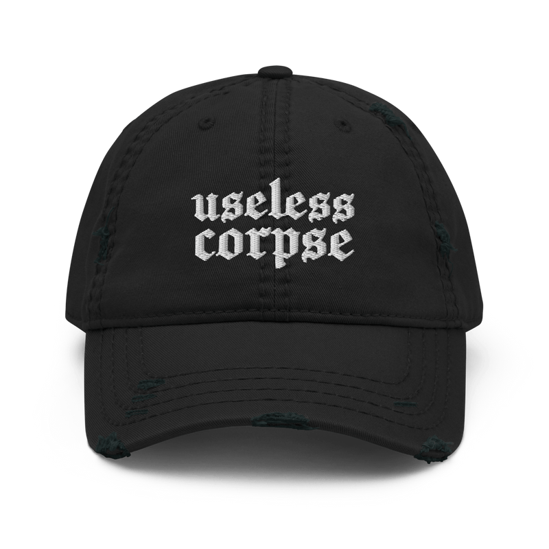 Useless Corpse Gothic Distressed Dad Cap - Goth Cloth Co.9487050_10990