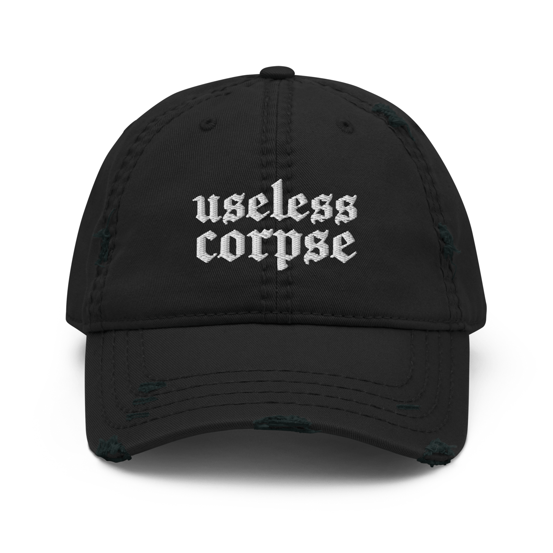 Useless Corpse Gothic Distressed Dad Cap - Goth Cloth Co.9487050_10990