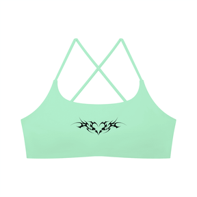 Venom Heart Women's Cross Strap Sports Bra - Goth Cloth Co.gymwear260905PODCI0750006