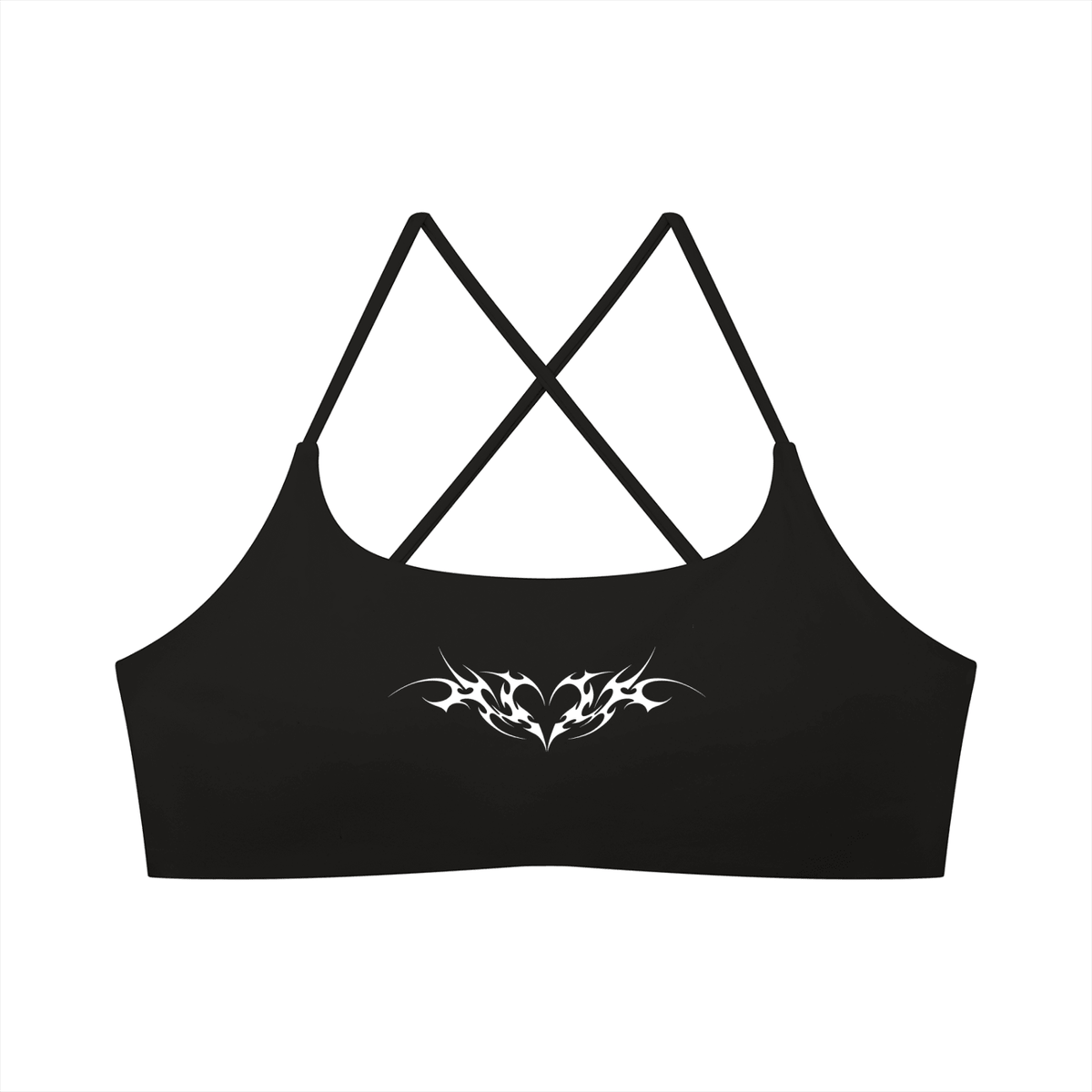 Venom Heart Women's Cross Strap Sports Bra - Goth Cloth Co.gymwear260905PODCI0772001