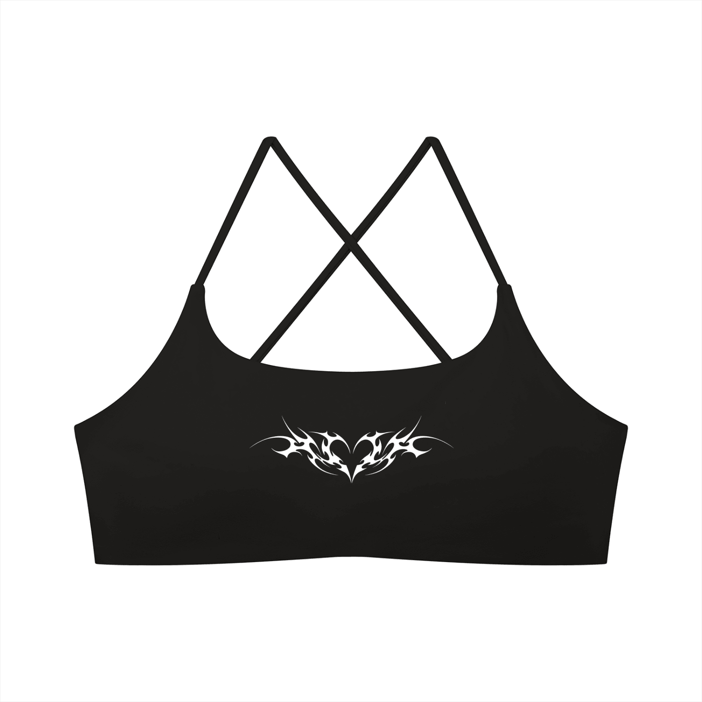Venom Heart Women's Cross Strap Sports Bra - Goth Cloth Co.gymwear260905PODCI0772001