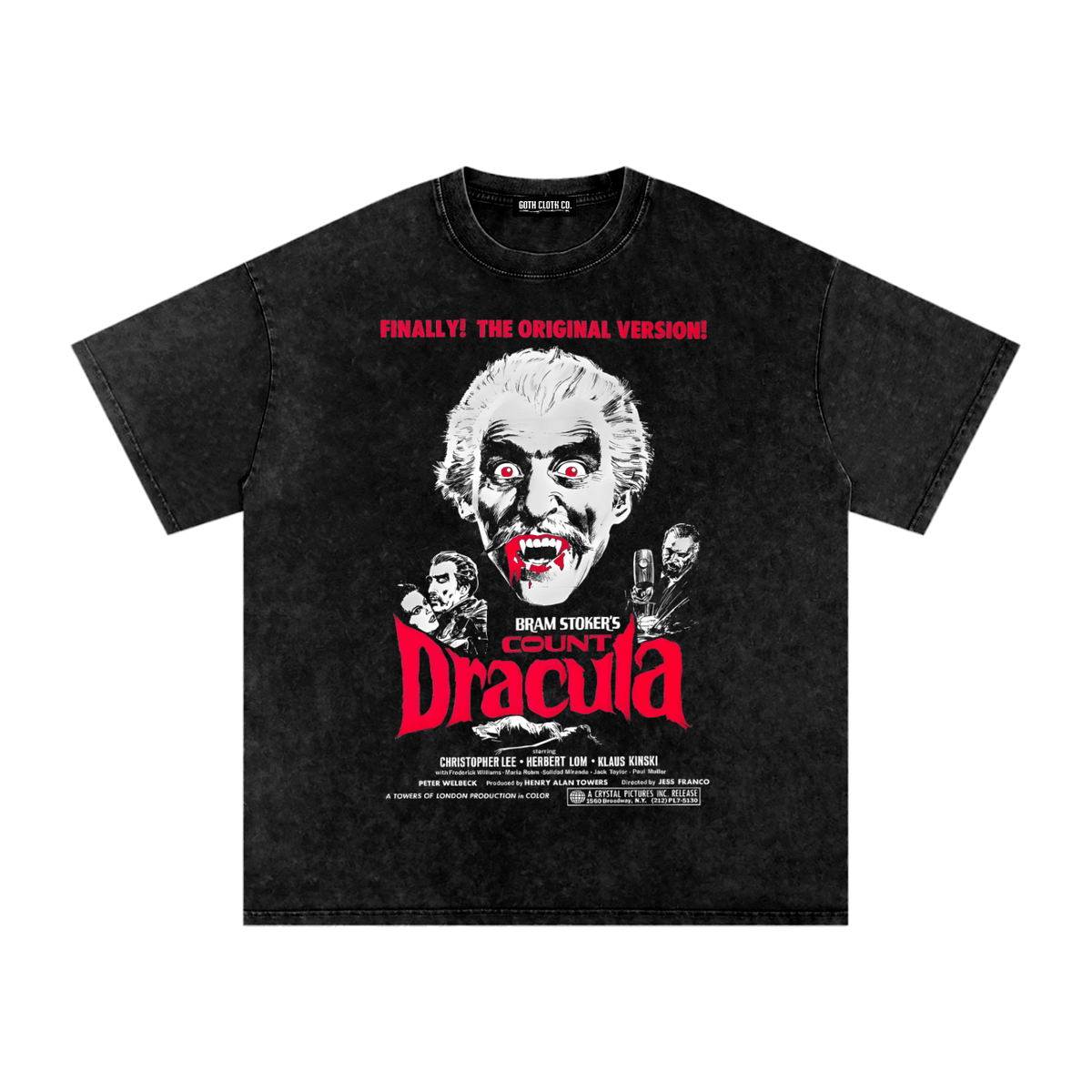 Vintage Dracula Poster Acid Washed T-Shirt - Goth Cloth Co.gymwear260812PODPQ5570001