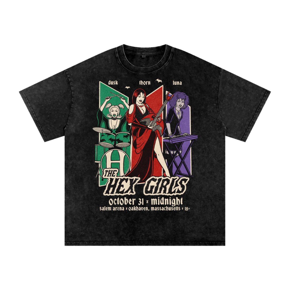 Vintage Hex Girls Acid Wash Oversized Tee