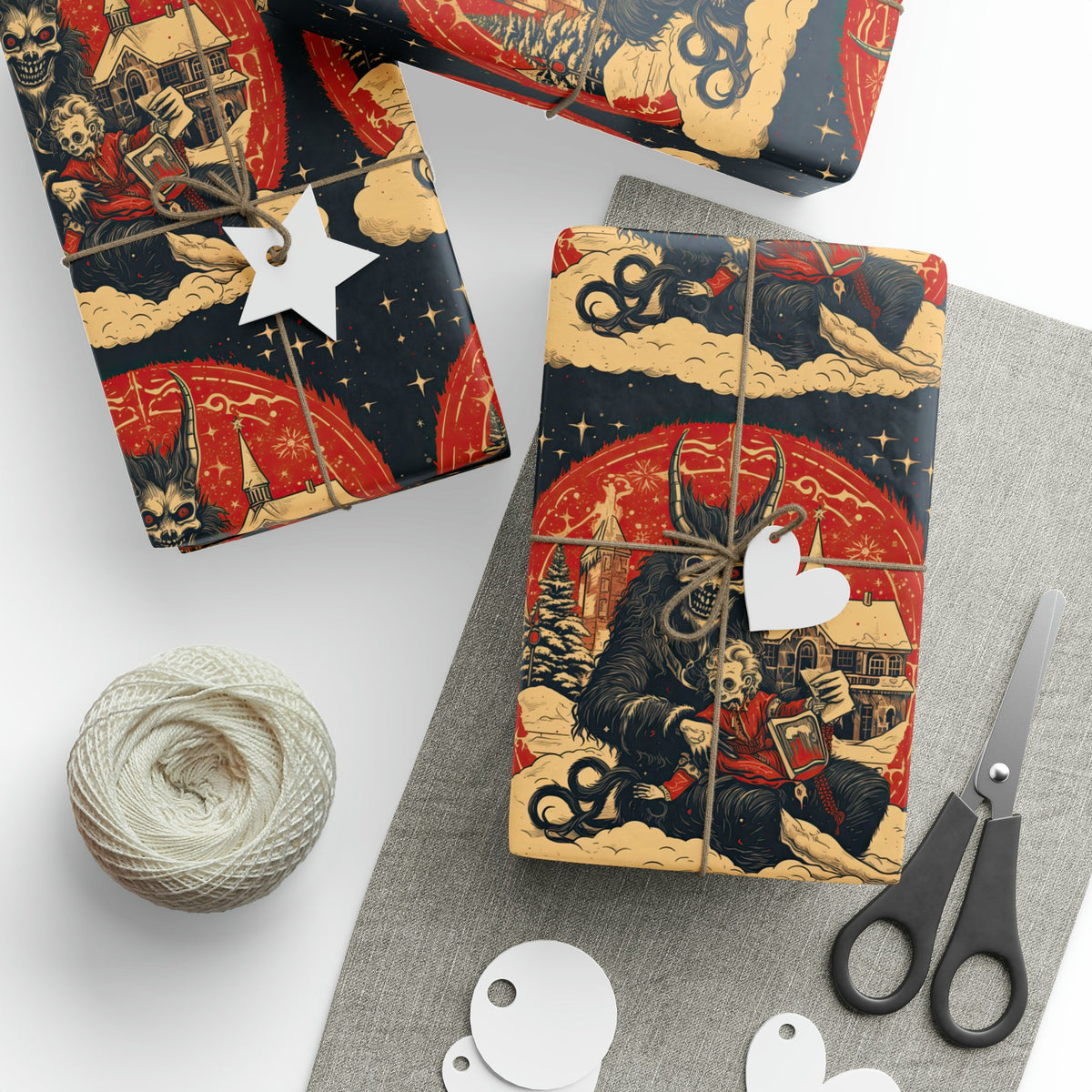 Vintage Krampus Gift Wrap Paper - Goth Cloth Co.Home Decor15588189278913643450