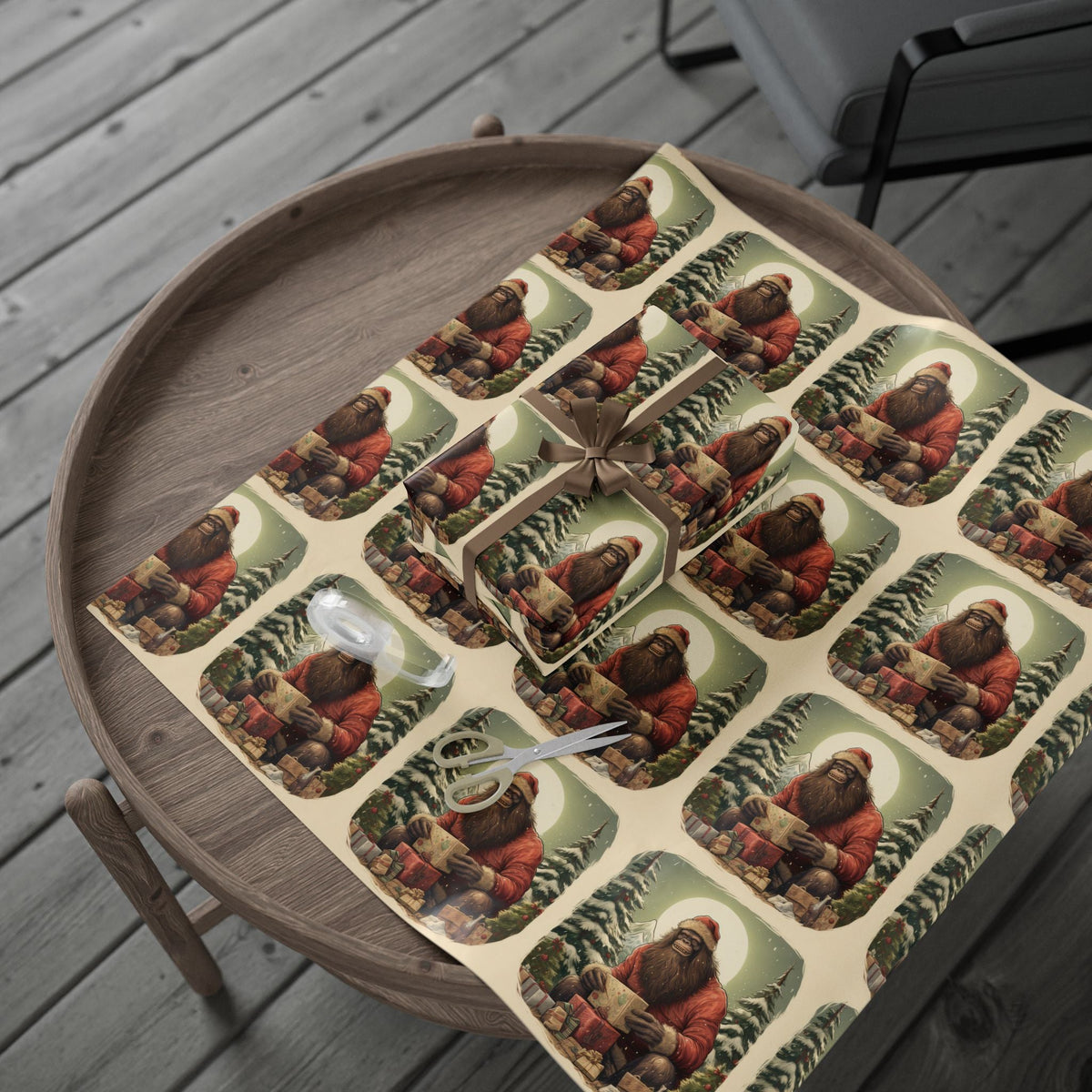 Vintage Sasquatch Spooky Gift Wrap - Goth Cloth Co.Home Decor32419979234923342968